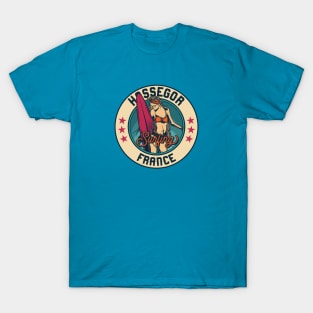 Vintage Surfing Badge for Hossegor, France T-Shirt